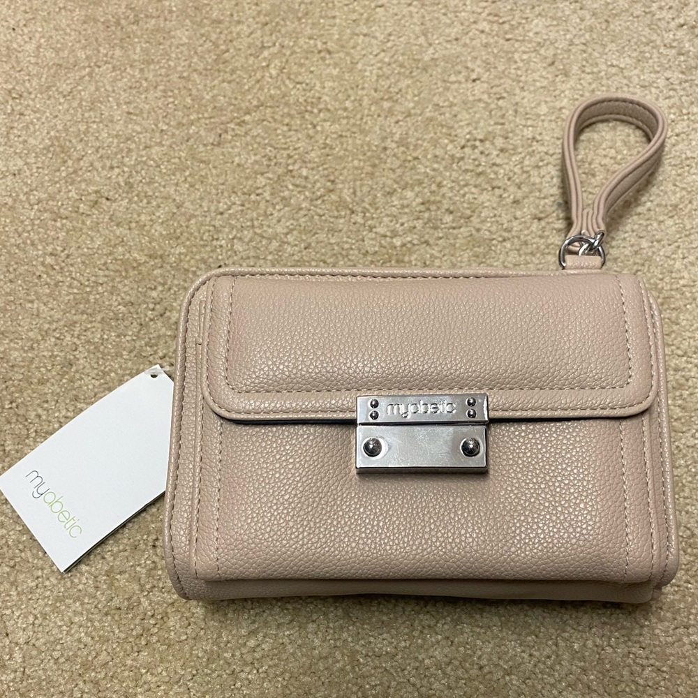 Myabetic Cream/Tan Crossbody Purse